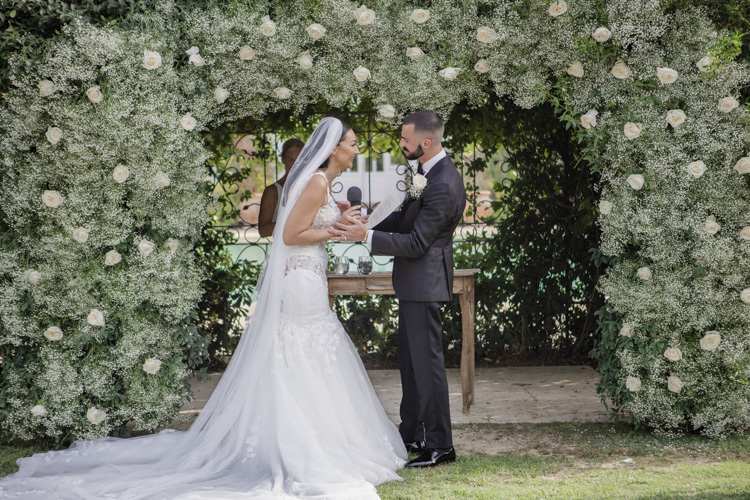 black and white wedding Finca Monasterio