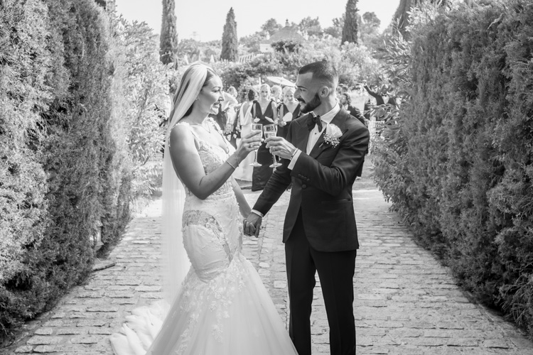 Finca Monasterio black and white wedding