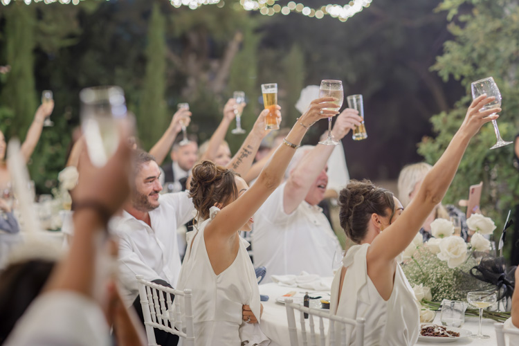 summer wedding dinner at Finca Monasterio