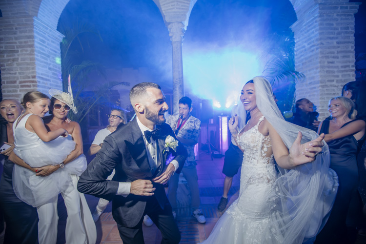 Wedding dancing party at Finca Monasterio Sotogrande
